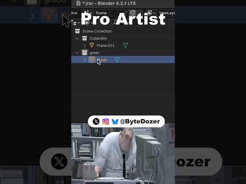 Noob vs Pro artist: Making Grass #blendertutorial #blender #blendercommunity #blender3d #b3d