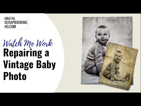 Repair a Vintage Baby Photo in Photoshop Elements 2024