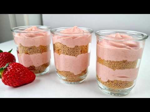 Homemade strawberry dessert that I never get tired of eating! Creamy smooth it melts in mouth!