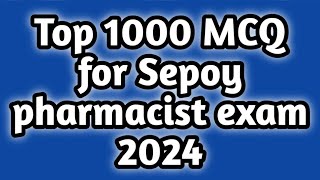 top 1000 MCQ for sepoy pharmacist exam 2024#governmentpharmacistexampreparation#rrb2024#dsssb#osssc