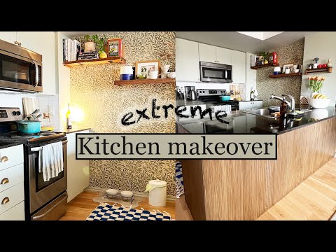 Extreme kitchen makeover using William Morris willow bough wallpaper | Home Takes Time S2 E1