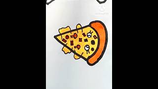 How to draw easy pizza 🍕 #cartoon #colourful #drawing #art #easydrawing #satisfying