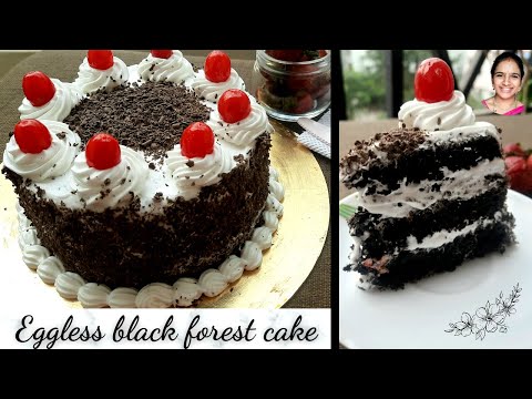 Bakery style Eggless black forest cake || No oven || Black forest pastry cake || cool cake in telugu