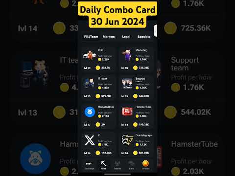 30 Jun Hamster Kombat Daily Combo Cards | Hamster Kombat Combo Cards Today 30 June | Combo Cards