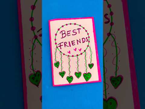 friendship day card making 💖 last minute gift ideas 🌈 white paper greeting card #shorts #bff