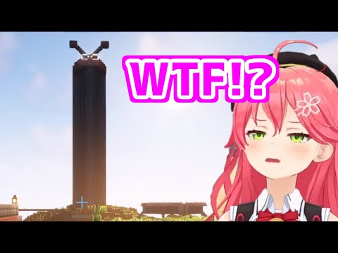 Miko sees Pekora's Yabai tower [ Hololive / Sakura Miko ]