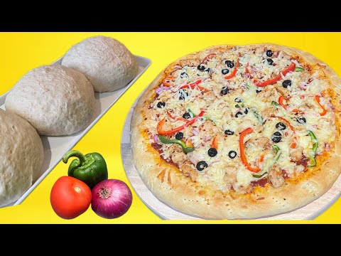 Homemade pizza dough recipe | How to make pizza 🍕