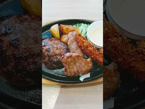 ステーキのどん 日替わりランチ ハンバーグ&ポークグリル&エビフライ