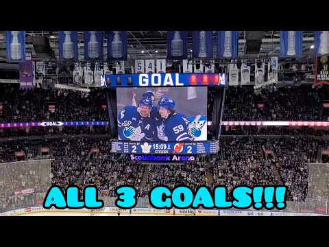 ALL 3 LEAFS GOALS LIVE!!! Vs Devils March 26 2024