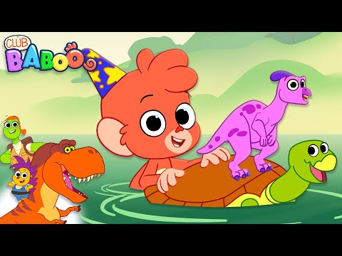 A turtle helps Baboo to save the Hadrosaurus baby from the scary Velociraptor | Club Baboo