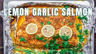 Lemon Garlic Salmon with Mediterranean Flavors (Recipe) | The Mediterranean Dish