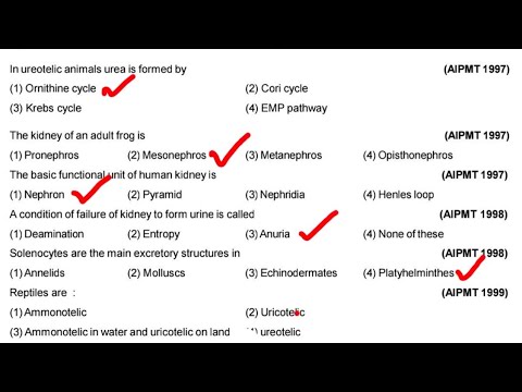 Excretory System MCQ Class 11 || Last Minute Revision || Excretory Products and Their Elimination