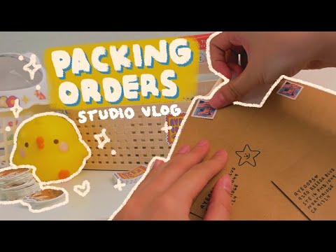 studio vlog 02 📦 packing orders for small business, no talking