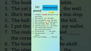 PREPOSITIONS EXERCISE || Practice Prepositions #englishgrammar #preposition #shorts VS ENGLISH