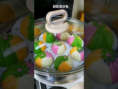 高颜值又好吃的彩虹豆沙包