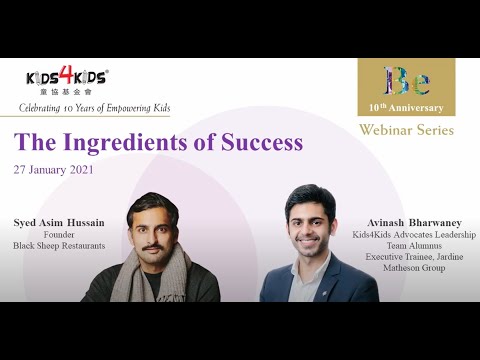 Kids4Kids Webinar Series: The Ingredients of Success