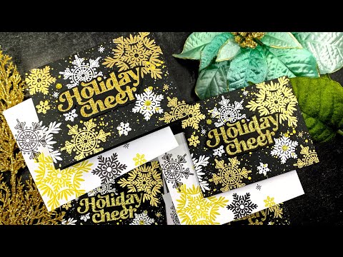 Black, Gold & White Christmas Cards | AmyR 2023 Holiday Card Series #18