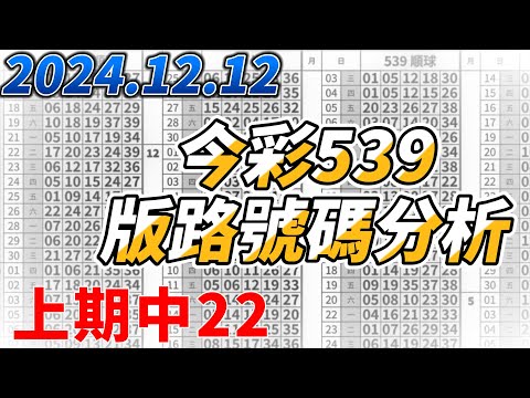 【今彩539】 【上期中22】【2024/12/12】【今彩539參考號碼：16 17 20 21 34】【本期特別參考號碼12 22 32 36】