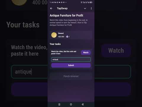 Antique Furniture for Profit TapSwap  video code #tapswap #cryptocurrency #blockchaininvesting