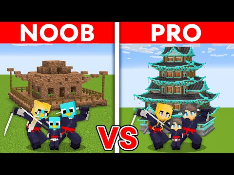 NOOB vs PRO: NINJA FAMILY Build Challenge in Minecraft