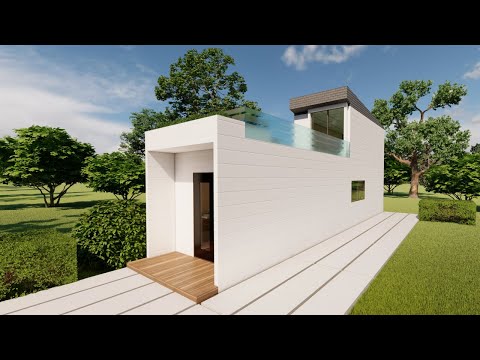 Shipping Container House 41.5 m2 (Tiny) 2 Storey 1 Bedroom Home