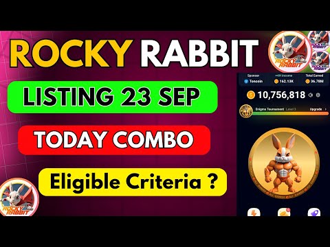 Rocky Rabbit Combo Card Today || Rocky Rabbit Airdrop Listing&Withdrawal | Rocky Rabbit Enigma Today