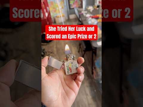 Customer Tried Her Luck and Scored an Epic Prize Or 2️⃣ ! #zippo #glass #wins