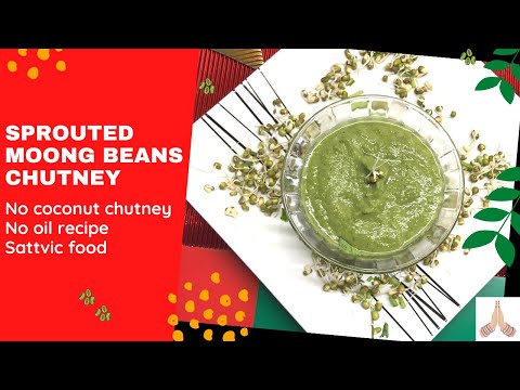 Sprouted mungbeans chutney / chutney recipe / chutney for dosa / sprouted green gram recipe [2021]