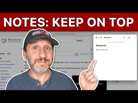 Keeping a Note On Top In the Mac Notes App