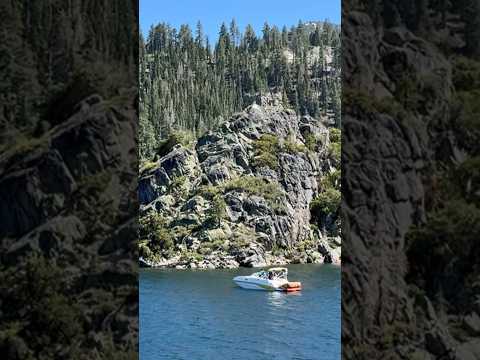 View of Mrs. Knight’s tea house, perched on top of Fannette Island in Emerald Bay, Lake Tahoe!