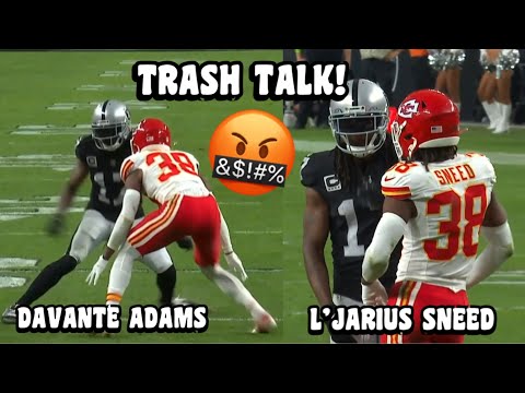 Davante Adams Vs L’Jarius Sneed ‘TRASH TALK’ 🤬😳 Chiefs Vs Raiders 2023 highlights (WR Vs CB)