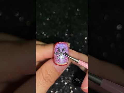 Red Version Holo Snowflake Nail