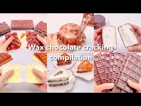 【ASMR】🍫パキパキクラッキングチョコレートスライムまとめ🍫【音フェチ】Wax chocolate cracking compilation