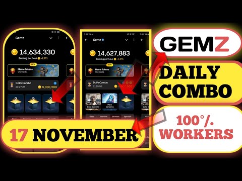 gemz daily combo 17 november | gemz daily combo card unlock kaise kare  | gemz 17 november