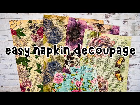 How to DECOUPAGE with NAPKINS for JUNK JOURNALS | Decoupage Book Pages the Easy Way |