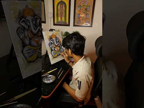 Acrylic painting 😁 | Professional artist journey video #9 | #ganesh #art #shorts