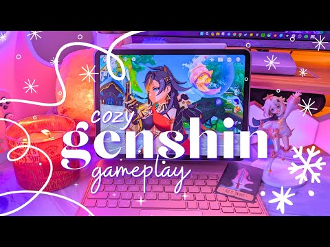 🕯️cozy genshin impact gameplay ambience 💜 (no talking, jp dub) | wishing for ayaka~!❄️