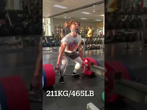 Sprinter Weight Training: 465 lb trapbar deadlift (211kg)