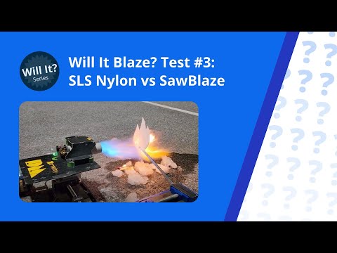 Will it Blaze? Test 3: SLS Nylon. Champion Fighting Robot SawBlaze Blazes up Common Materials