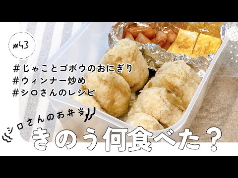 きのう何食べた？ シロさんのお弁当 じゃことゴボウのおにぎり ウィンナー炒め 卵焼き６巻４３シロさんの簡単レシピ よしながふみ シロさんの簡単レシピ３ごぼうレシピ おにぎり ちりめんじゃこ レシピ