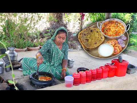 Morning Breakfat Food In Village |  Dahi Fry & Thepla  | Morning Routine |