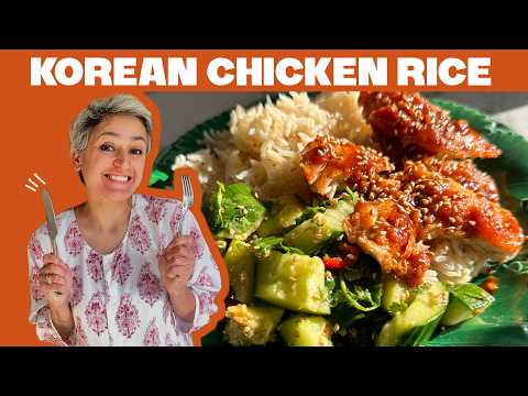 30 MINUTE MEAL - Spicy sticky KOREAN style chicken with smashed cucumber and onion rice!