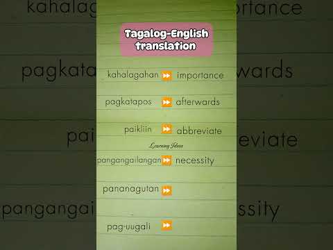 ANO SA ENGLISH ANG KAHALAGAHAN?#learnenglish #anosaenglish #tagalogenglishtranslation