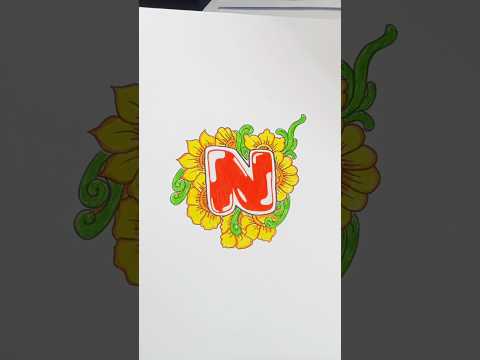 Letter N flora art|Next inisial apa lagi nih? #floralart #lettering