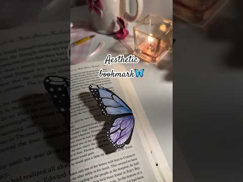 Aesthetic bookmark idea🦋✨#diy #trending #booktok #art #bookmark