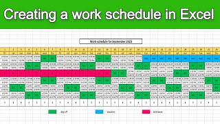 How to create a work schedule in Excel