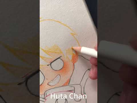 Draw Pochita and Denji - Chainsaw man #shorts #hutachan #chainsawman