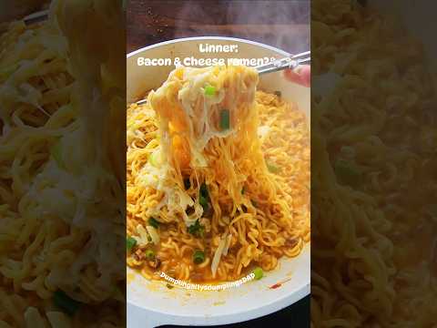 Bacon & cheese ramen? #foodasmr #ramen #bacon #cheese #asmr #samyang #asmrfood #cozy