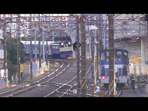 【甲種輸送】EF65 2085/DD55 16+横浜市営地下鉄ブルーライン4000形6両+グリーンライン10000形2両　2024.1.14