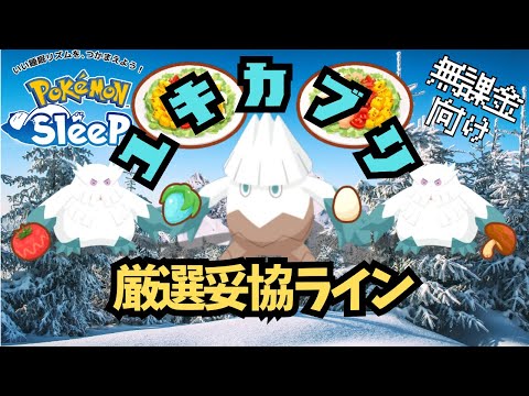 【ポケモンスリープ】 無課金向けユキカブリ厳選妥協ライン ホリデー終了後も活躍間違いなしのユキノオーを育成しよう！